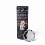 New Zealand Hei Tiki Christmas In July Skinny Tumbler Pohutukawa Santa Xmas Polynesian Pattern