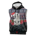New Zealand Hei Tiki Christmas In July Sleeveless Hoodie Pohutukawa Santa Xmas Polynesian Pattern
