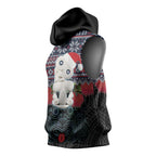 New Zealand Hei Tiki Christmas In July Sleeveless Hoodie Pohutukawa Santa Xmas Polynesian Pattern