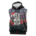 New Zealand Hei Tiki Christmas In July Sleeveless Zip Hoodie Pohutukawa Santa Xmas Polynesian Pattern
