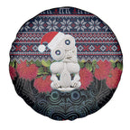 New Zealand Hei Tiki Christmas In July Spare Tire Cover Pohutukawa Santa Xmas Polynesian Pattern