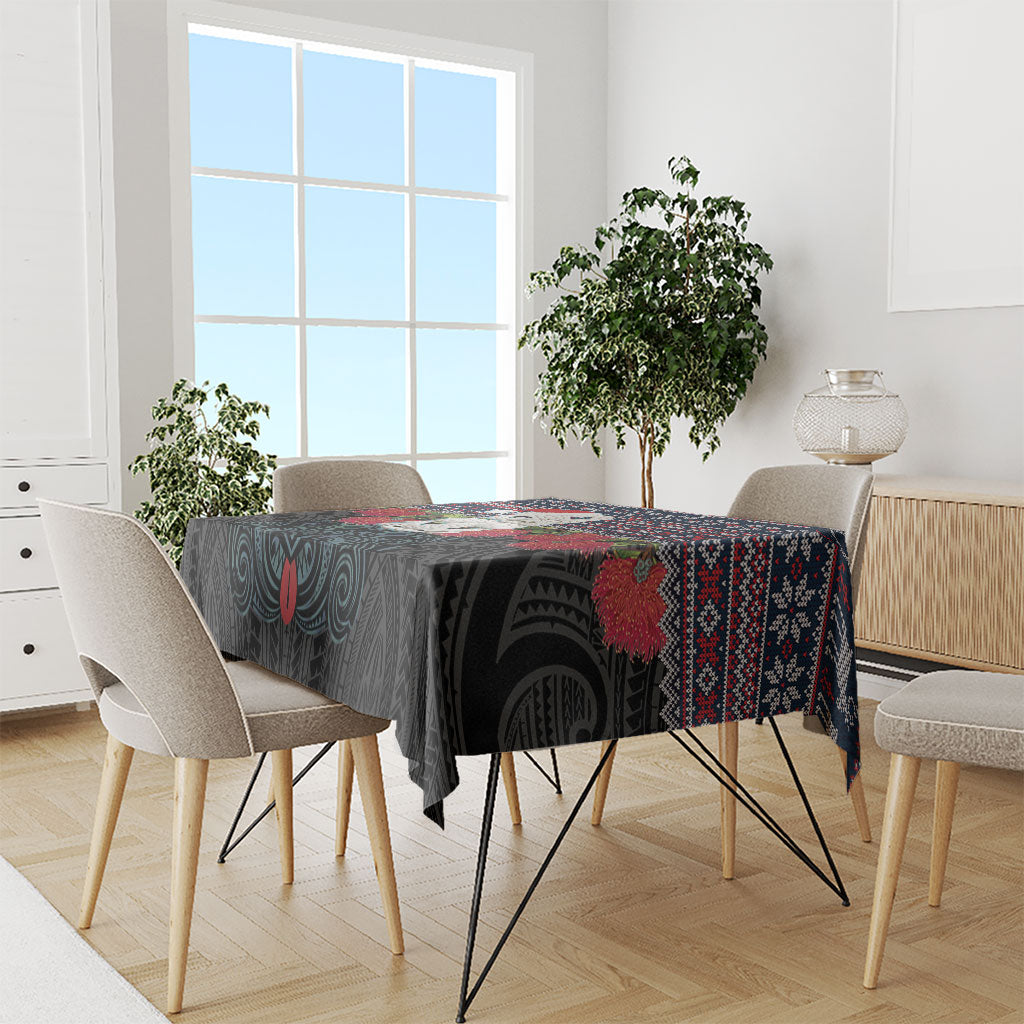New Zealand Hei Tiki Christmas In July Tablecloth Pohutukawa Santa Xmas Polynesian Pattern