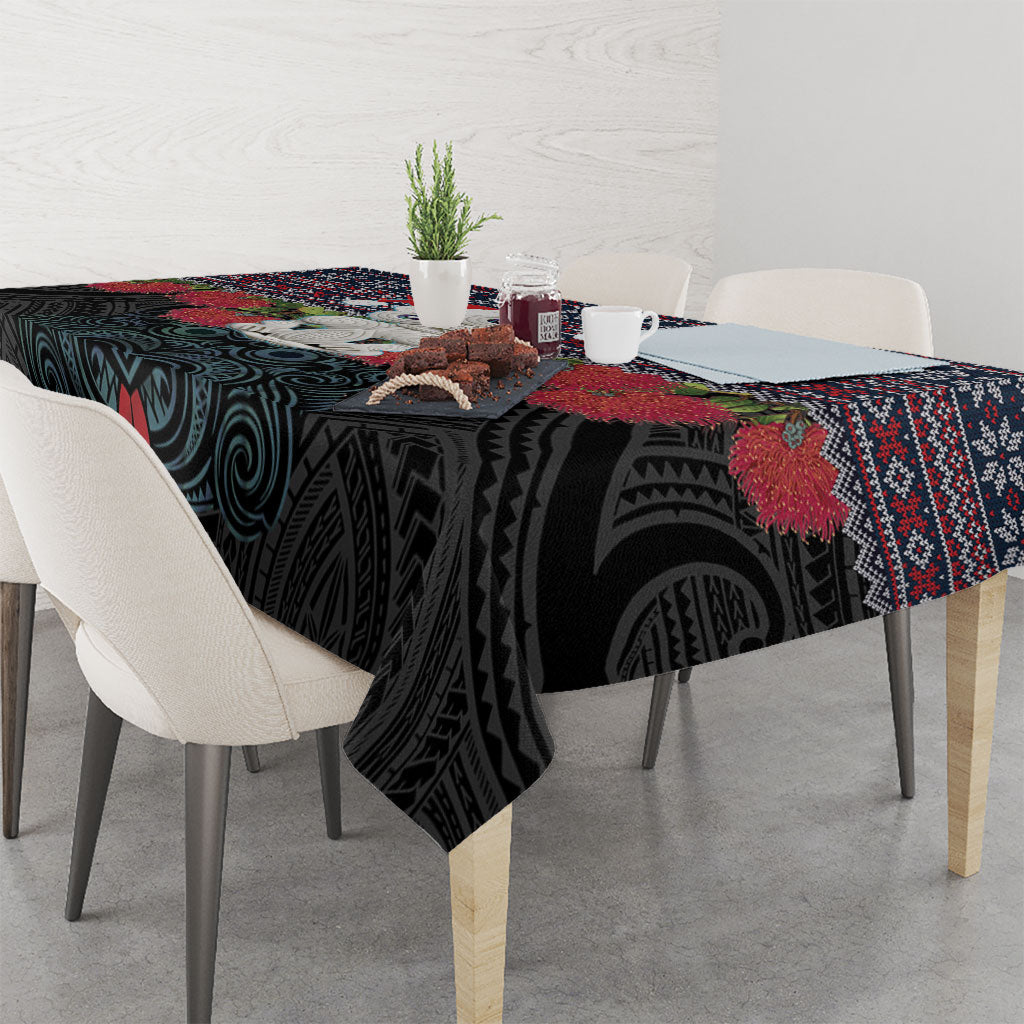 New Zealand Hei Tiki Christmas In July Tablecloth Pohutukawa Santa Xmas Polynesian Pattern