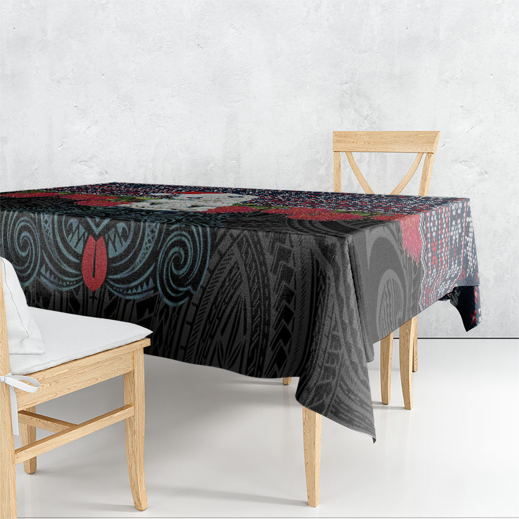 New Zealand Hei Tiki Christmas In July Tablecloth Pohutukawa Santa Xmas Polynesian Pattern
