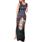 New Zealand Hei Tiki Christmas In July Tank Maxi Dress Pohutukawa Santa Xmas Polynesian Pattern