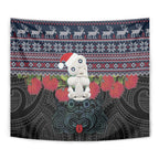 New Zealand Hei Tiki Christmas In July Tapestry Pohutukawa Santa Xmas Polynesian Pattern