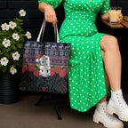 New Zealand Hei Tiki Christmas In July Tote Bag Pohutukawa Santa Xmas Polynesian Pattern