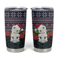 New Zealand Hei Tiki Christmas In July Tumbler Cup Pohutukawa Santa Xmas Polynesian Pattern