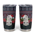 New Zealand Hei Tiki Christmas In July Tumbler Cup Pohutukawa Santa Xmas Polynesian Pattern