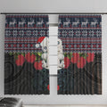 New Zealand Hei Tiki Christmas In July Window Curtain Pohutukawa Santa Xmas Polynesian Pattern