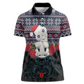 New Zealand Hei Tiki Christmas In July Women Polo Shirt Pohutukawa Santa Xmas Polynesian Pattern