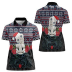 New Zealand Hei Tiki Christmas In July Women Polo Shirt Pohutukawa Santa Xmas Polynesian Pattern