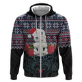 New Zealand Hei Tiki Christmas In July Zip Hoodie Pohutukawa Santa Xmas Polynesian Pattern