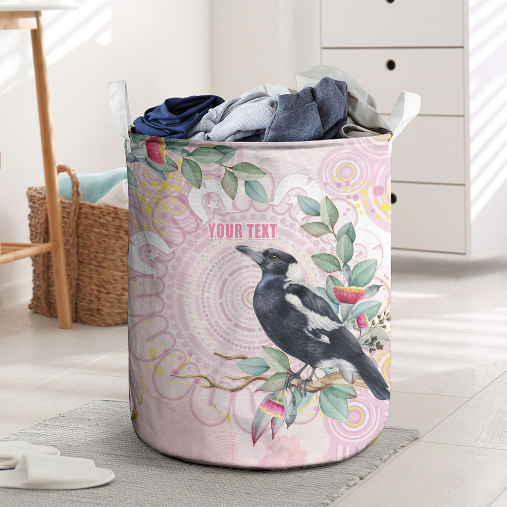 Magpie NAIDOC Week 2026 Personalised Laundry Basket 50 Years Deadly Eucalyptus Blossoms Aboriginal Art
