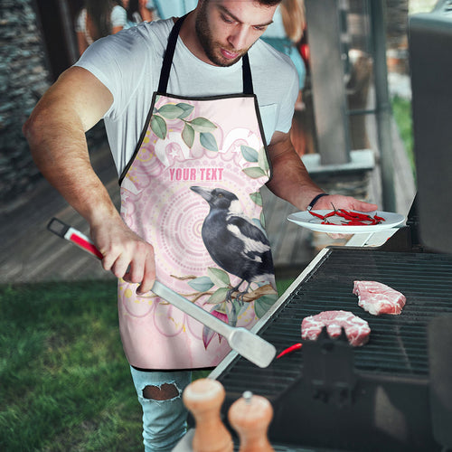 Magpie NAIDOC Week 2026 Personalised Apron 50 Years Deadly Eucalyptus Blossoms Aboriginal Art