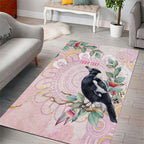 Magpie NAIDOC Week 2026 Personalised Area Rug 50 Years Deadly Eucalyptus Blossoms Aboriginal Art