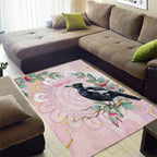 Magpie NAIDOC Week 2026 Personalised Area Rug 50 Years Deadly Eucalyptus Blossoms Aboriginal Art