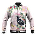 Magpie NAIDOC Week 2026 Personalised Baseball Jacket 50 Years Deadly Eucalyptus Blossoms Aboriginal Art