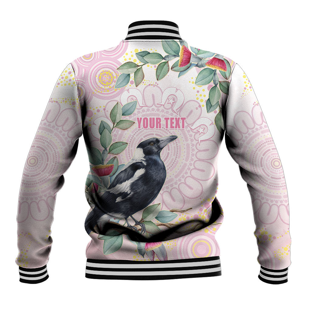 Magpie NAIDOC Week 2026 Personalised Baseball Jacket 50 Years Deadly Eucalyptus Blossoms Aboriginal Art