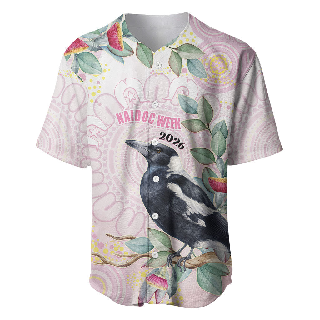 Magpie NAIDOC Week 2026 Personalised Baseball Jersey 50 Years Deadly Eucalyptus Blossoms Aboriginal Art