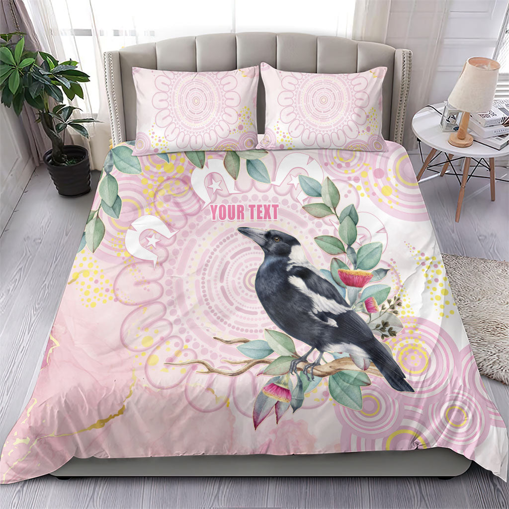 Magpie NAIDOC Week 2026 Personalised Bedding Set 50 Years Deadly Eucalyptus Blossoms Aboriginal Art