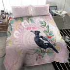 Magpie NAIDOC Week 2026 Personalised Bedding Set 50 Years Deadly Eucalyptus Blossoms Aboriginal Art