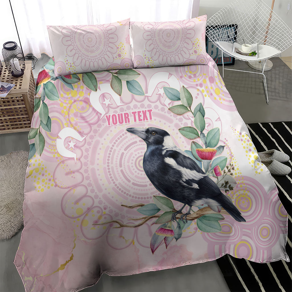 Magpie NAIDOC Week 2026 Personalised Bedding Set 50 Years Deadly Eucalyptus Blossoms Aboriginal Art