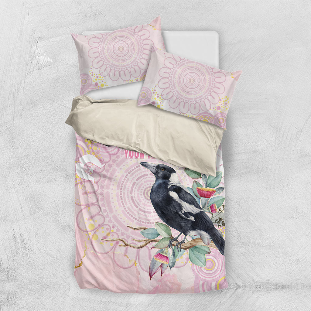 Magpie NAIDOC Week 2026 Personalised Bedding Set 50 Years Deadly Eucalyptus Blossoms Aboriginal Art