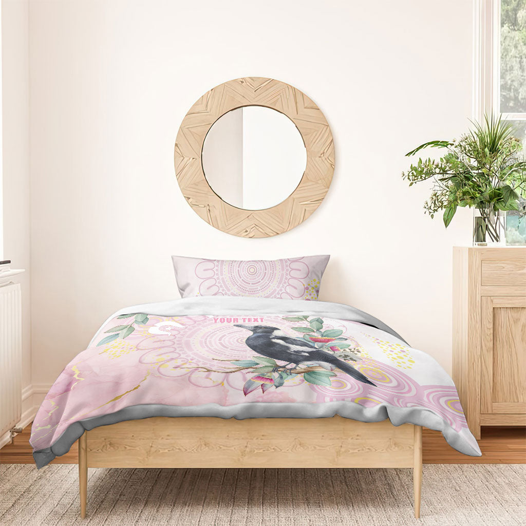 Magpie NAIDOC Week 2026 Personalised Bedding Set 50 Years Deadly Eucalyptus Blossoms Aboriginal Art