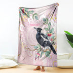Magpie NAIDOC Week 2026 Personalised Blanket 50 Years Deadly Eucalyptus Blossoms Aboriginal Art