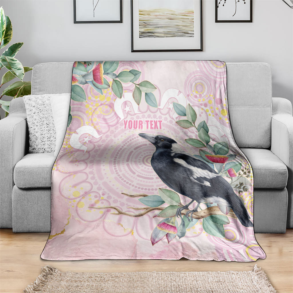 Magpie NAIDOC Week 2026 Personalised Blanket 50 Years Deadly Eucalyptus Blossoms Aboriginal Art