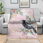 Magpie NAIDOC Week 2026 Personalised Blanket 50 Years Deadly Eucalyptus Blossoms Aboriginal Art