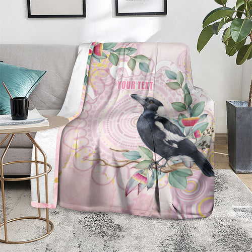 Magpie NAIDOC Week 2026 Personalised Blanket 50 Years Deadly Eucalyptus Blossoms Aboriginal Art