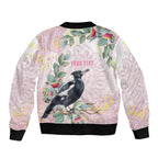 Magpie NAIDOC Week 2026 Personalised Bomber Jacket 50 Years Deadly Eucalyptus Blossoms Aboriginal Art