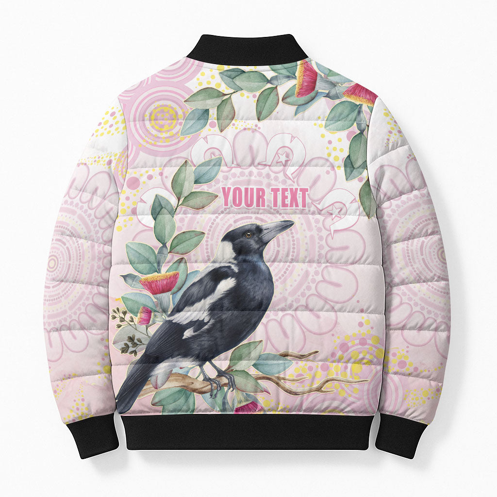Magpie NAIDOC Week 2026 Personalised Bomber Puffer Jacket 50 Years Deadly Eucalyptus Blossoms Aboriginal Art
