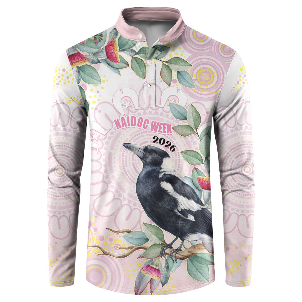 Magpie NAIDOC Week 2026 Personalised Button Sweatshirt 50 Years Deadly Eucalyptus Blossoms Aboriginal Art