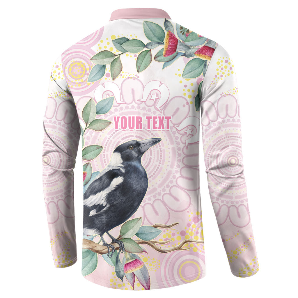 Magpie NAIDOC Week 2026 Personalised Button Sweatshirt 50 Years Deadly Eucalyptus Blossoms Aboriginal Art
