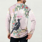 Magpie NAIDOC Week 2026 Personalised Button Sweatshirt 50 Years Deadly Eucalyptus Blossoms Aboriginal Art