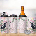 Magpie NAIDOC Week 2026 Personalised 4 in 1 Can Cooler Tumbler 50 Years Deadly Eucalyptus Blossoms Aboriginal Art