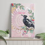 Magpie NAIDOC Week 2026 Personalised Canvas Wall Art 50 Years Deadly Eucalyptus Blossoms Aboriginal Art
