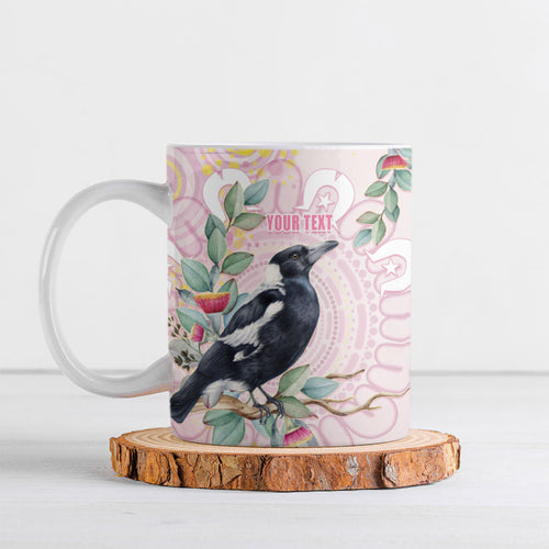 Magpie NAIDOC Week 2026 Personalised Ceramic Mug 50 Years Deadly Eucalyptus Blossoms Aboriginal Art