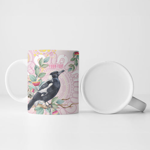 Magpie NAIDOC Week 2026 Personalised Ceramic Mug 50 Years Deadly Eucalyptus Blossoms Aboriginal Art