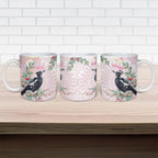 Magpie NAIDOC Week 2026 Personalised Ceramic Mug 50 Years Deadly Eucalyptus Blossoms Aboriginal Art
