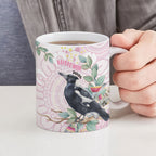 Magpie NAIDOC Week 2026 Personalised Ceramic Mug 50 Years Deadly Eucalyptus Blossoms Aboriginal Art
