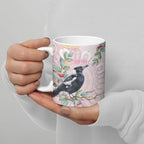Magpie NAIDOC Week 2026 Personalised Ceramic Mug 50 Years Deadly Eucalyptus Blossoms Aboriginal Art