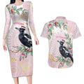 Magpie NAIDOC Week 2026 Personalised Couples Matching Long Sleeve Bodycon Dress and Hawaiian Shirt 50 Years Deadly Eucalyptus Blossoms Aboriginal Art