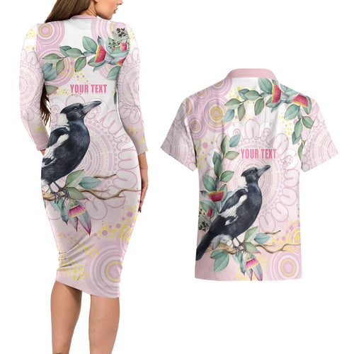 Magpie NAIDOC Week 2026 Personalised Couples Matching Long Sleeve Bodycon Dress and Hawaiian Shirt 50 Years Deadly Eucalyptus Blossoms Aboriginal Art
