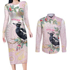 Magpie NAIDOC Week 2026 Personalised Couples Matching Long Sleeve Bodycon Dress and Long Sleeve Button Shirt 50 Years Deadly Eucalyptus Blossoms Aboriginal Art
