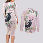 Magpie NAIDOC Week 2026 Personalised Couples Matching Long Sleeve Bodycon Dress and Long Sleeve Button Shirt 50 Years Deadly Eucalyptus Blossoms Aboriginal Art