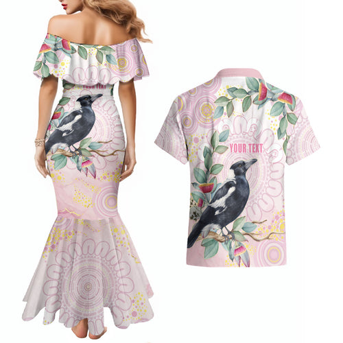 Magpie NAIDOC Week 2026 Personalised Couples Matching Mermaid Dress and Hawaiian Shirt 50 Years Deadly Eucalyptus Blossoms Aboriginal Art